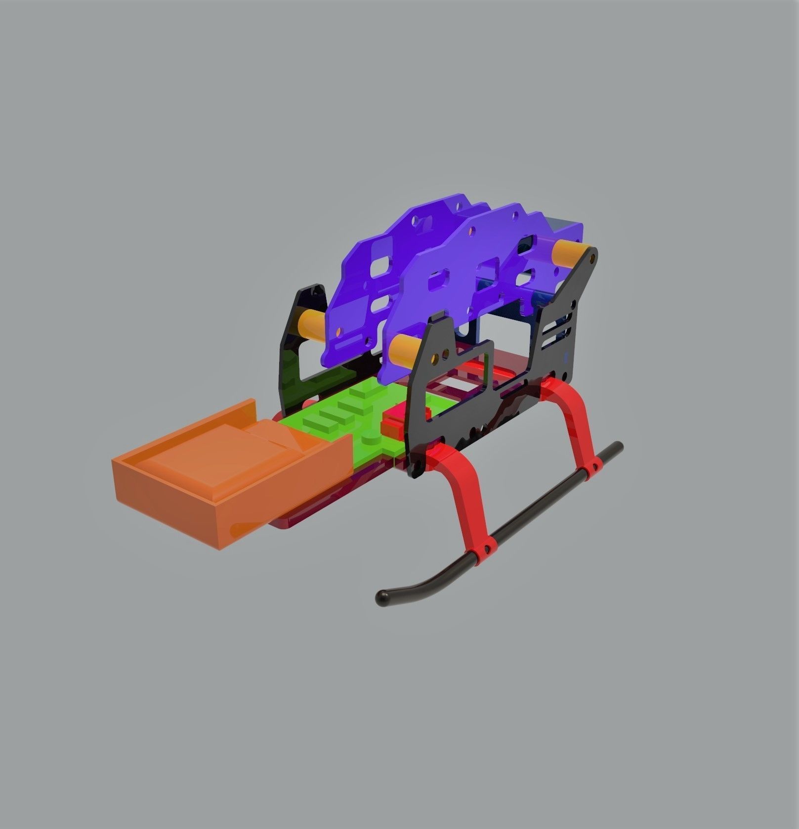 Rc Helicopter Low-poly 3D model_4