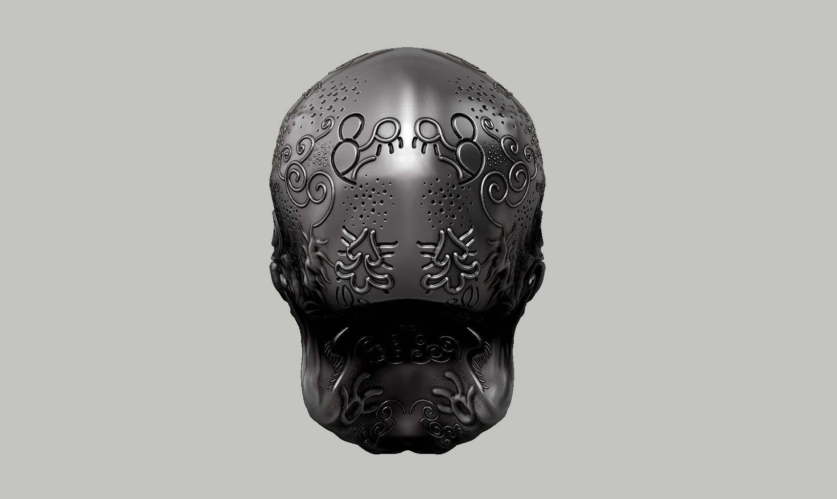 skull art design a04 3D print model_6