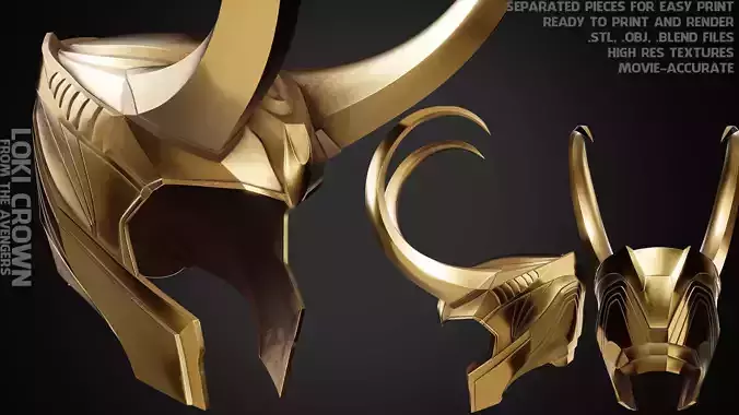 The Avengers Loki Crown for Cosplay 3D print model