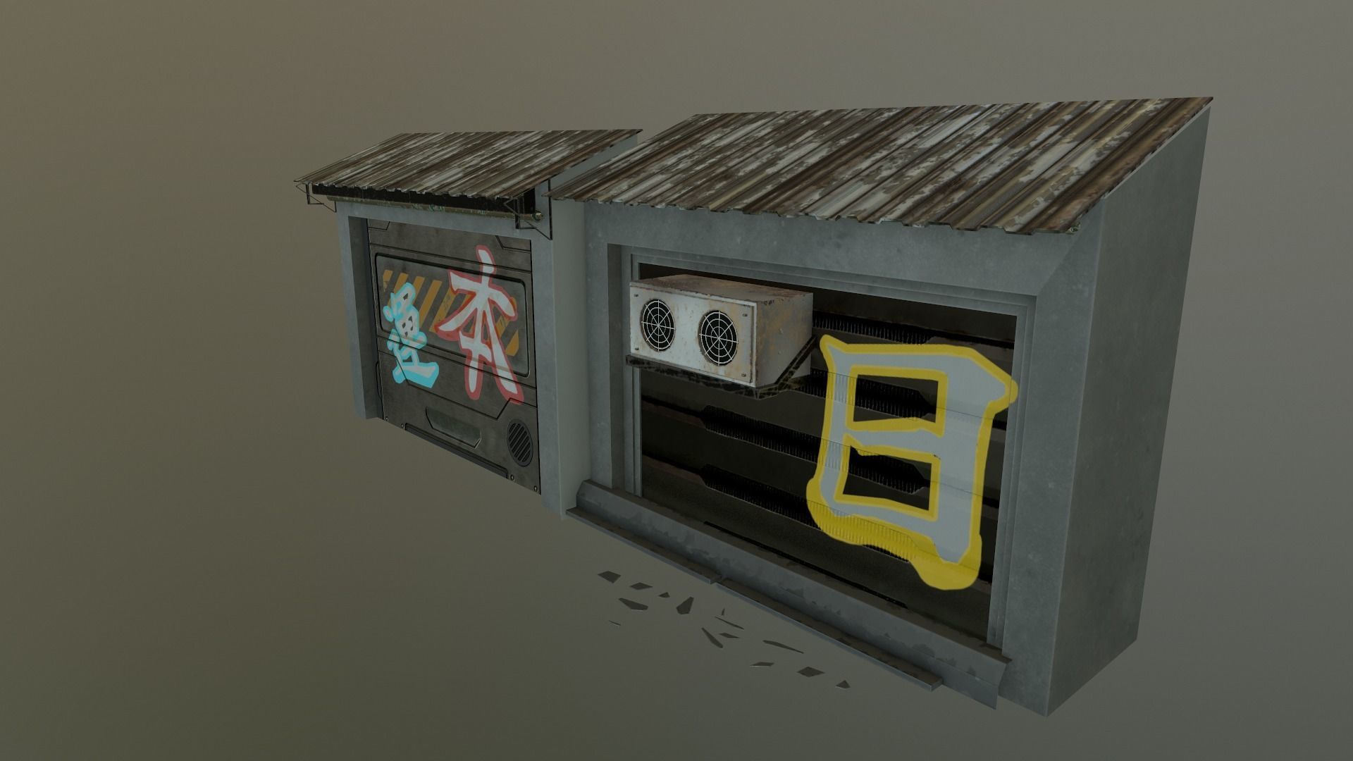  Cyberpunk Building 56  Low-poly 3D model_15