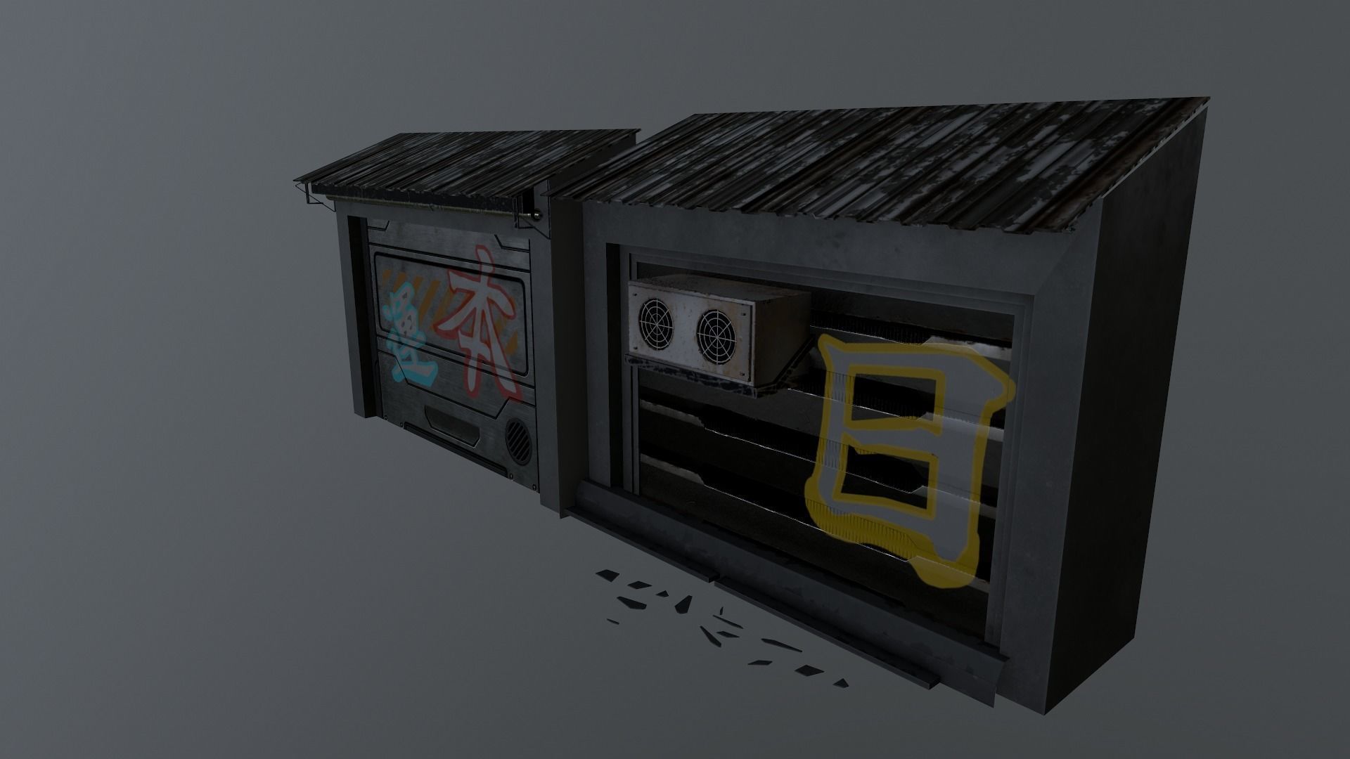  Cyberpunk Building 56  Low-poly 3D model_27