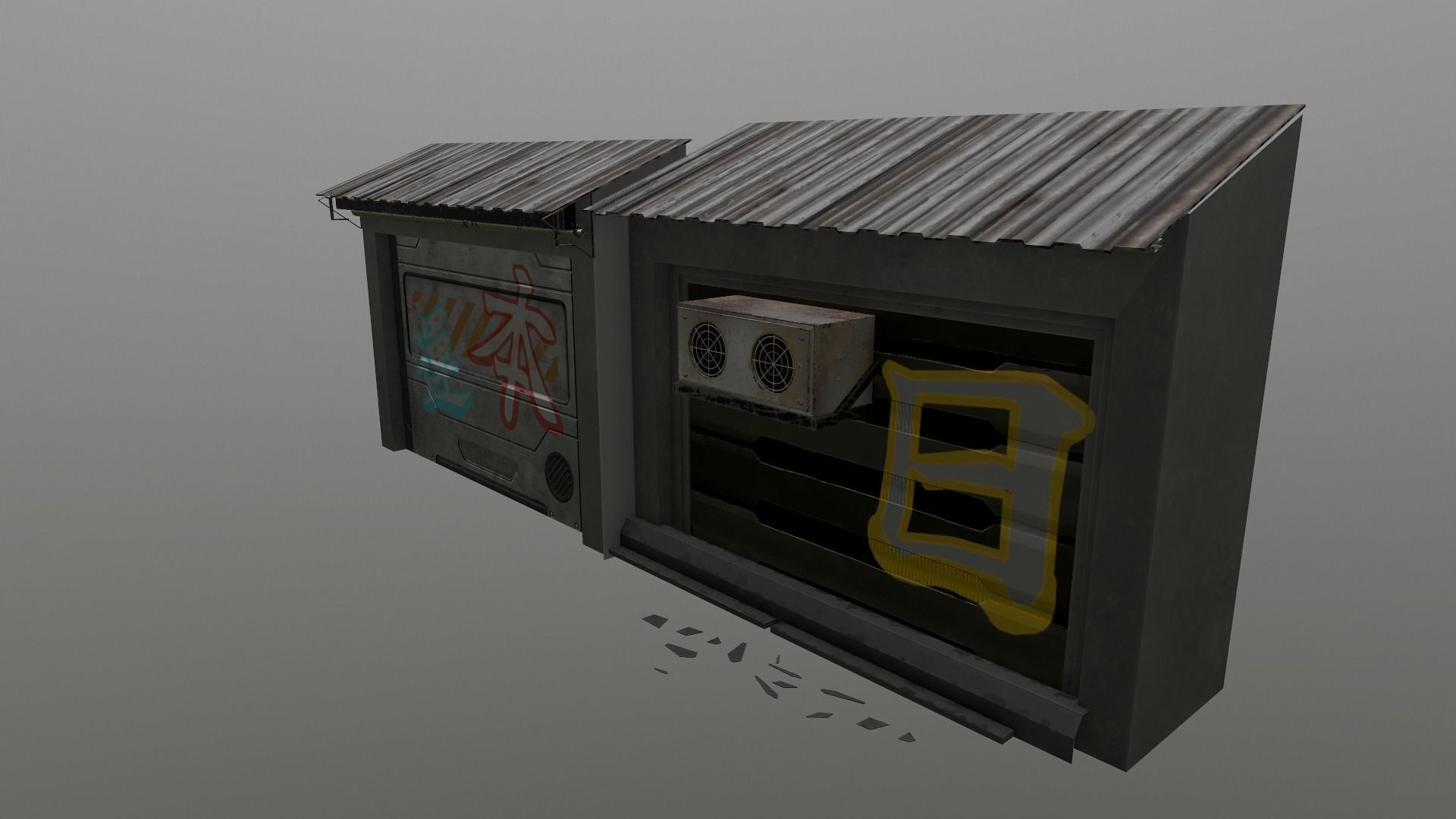  Cyberpunk Building 56  Low-poly 3D model_25