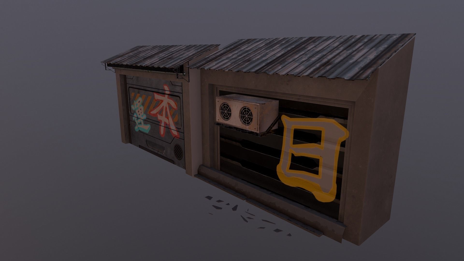  Cyberpunk Building 56  Low-poly 3D model_19