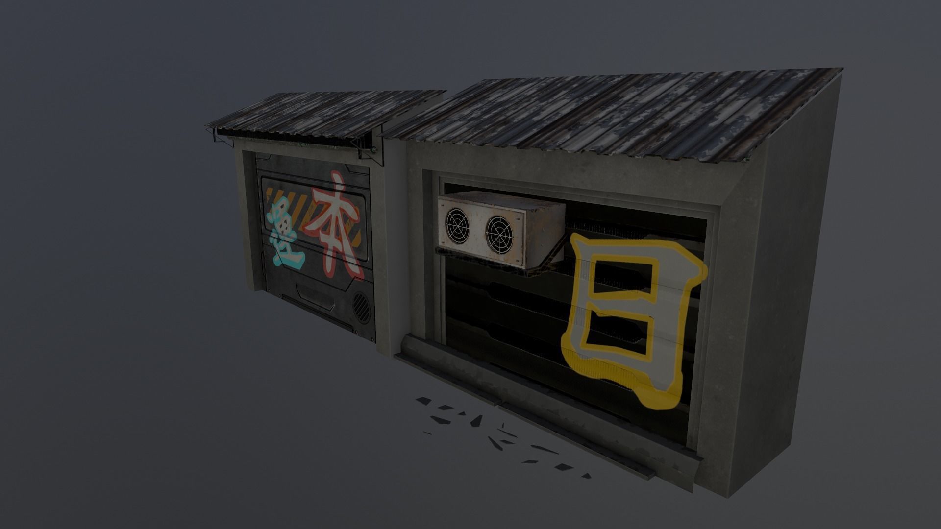  Cyberpunk Building 56  Low-poly 3D model_12