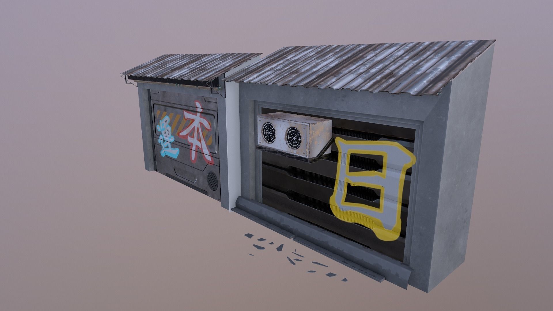  Cyberpunk Building 56  Low-poly 3D model_10