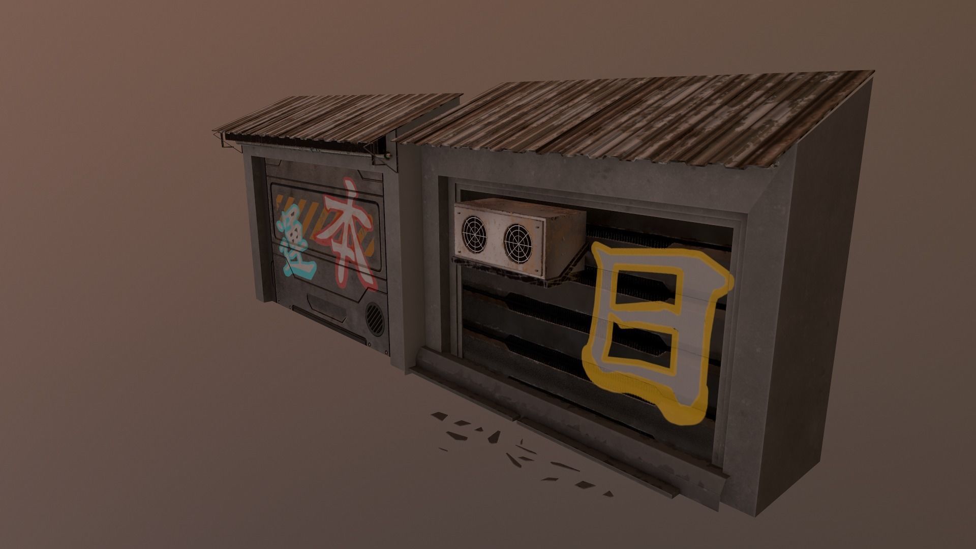  Cyberpunk Building 56  Low-poly 3D model_7