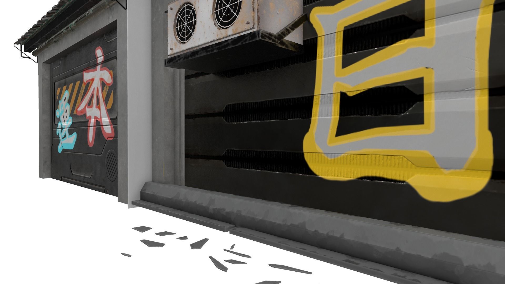  Cyberpunk Building 56  Low-poly 3D model_4