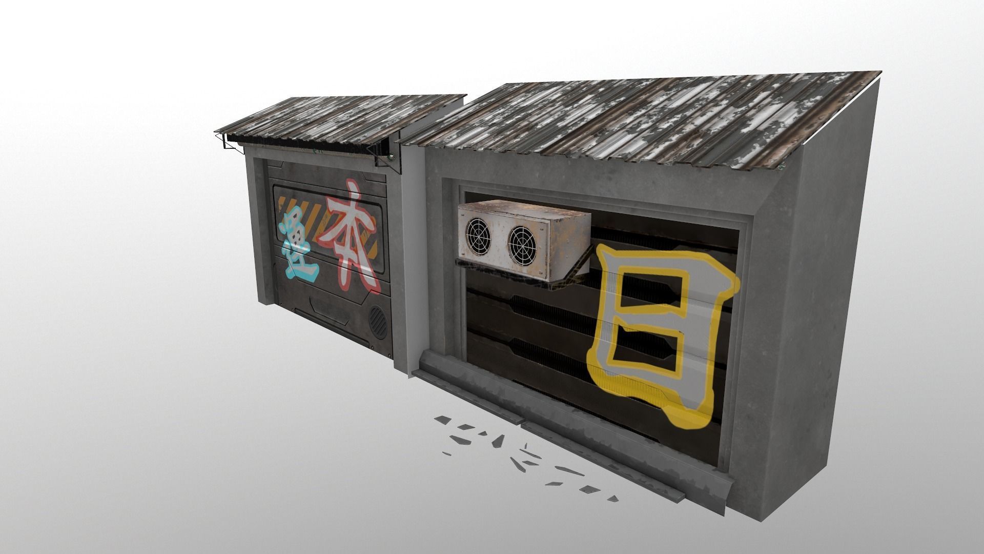  Cyberpunk Building 56  Low-poly 3D model_18