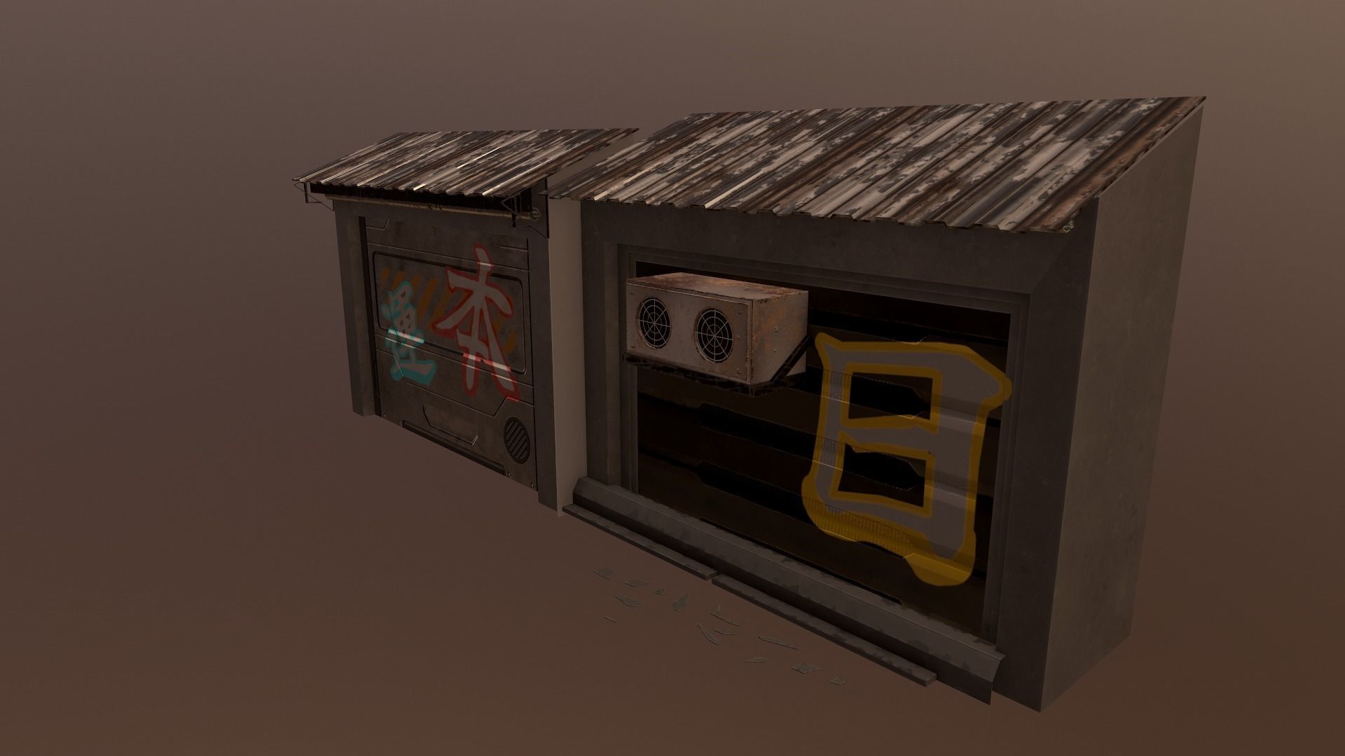  Cyberpunk Building 56  Low-poly 3D model_16