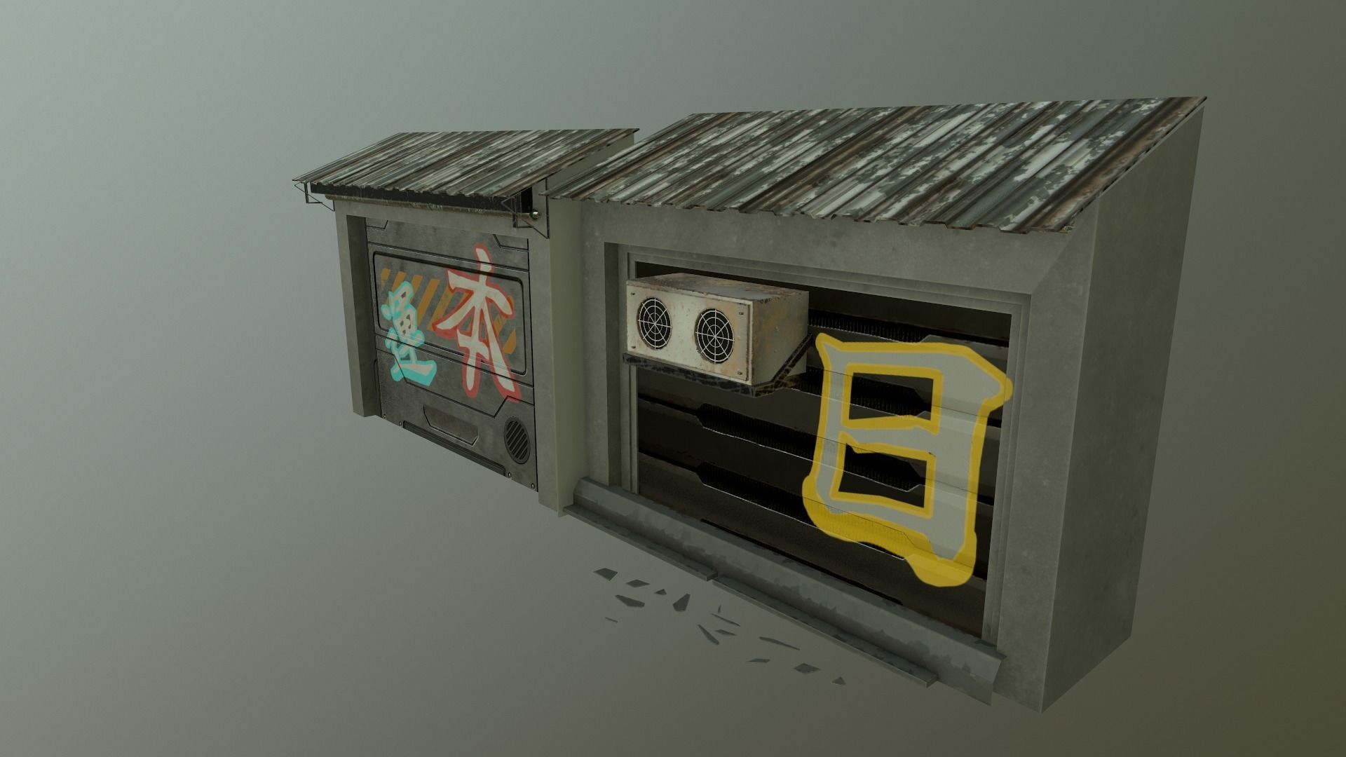  Cyberpunk Building 56  Low-poly 3D model_14