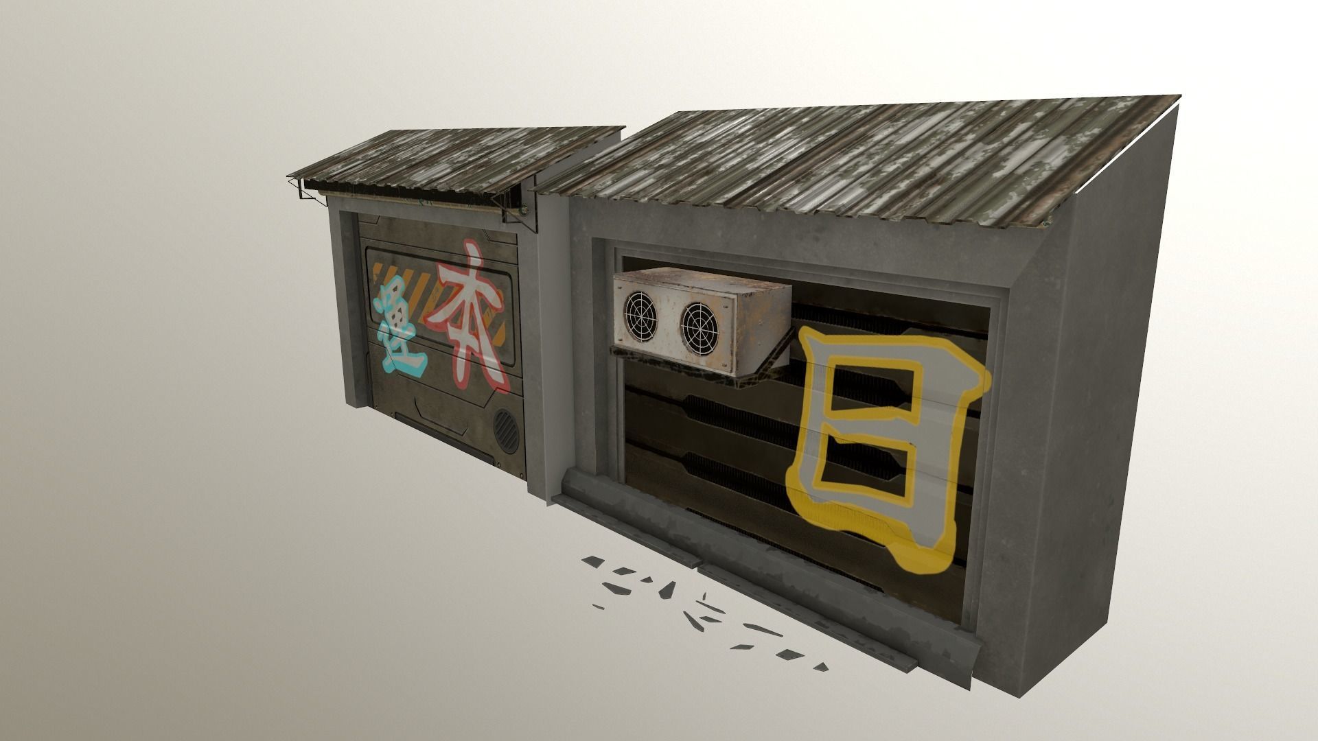  Cyberpunk Building 56  Low-poly 3D model_28