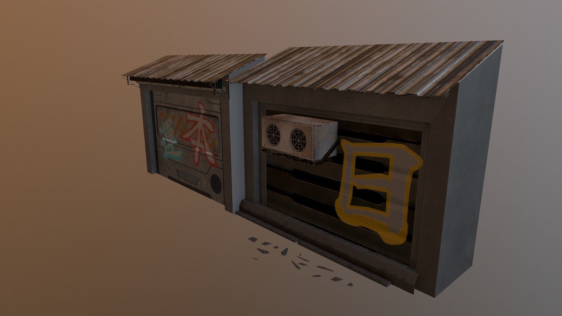  Cyberpunk Building 56  Low-poly 3D model_26