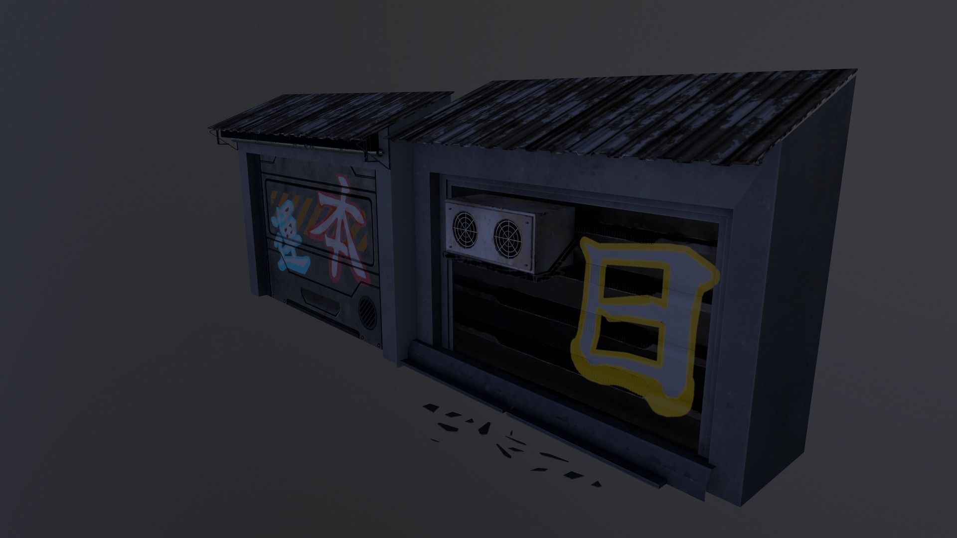  Cyberpunk Building 56  Low-poly 3D model_6