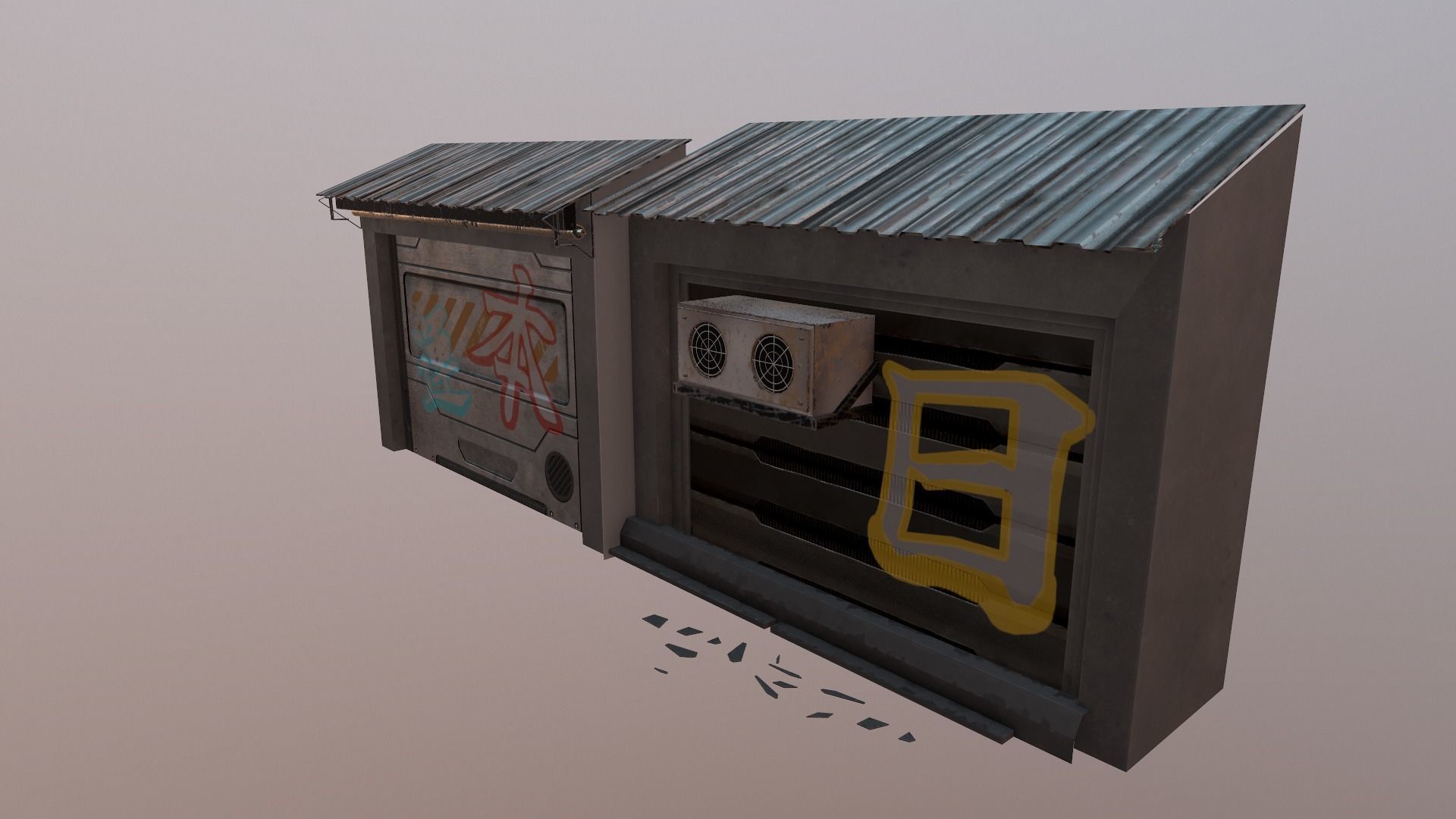  Cyberpunk Building 56  Low-poly 3D model_9