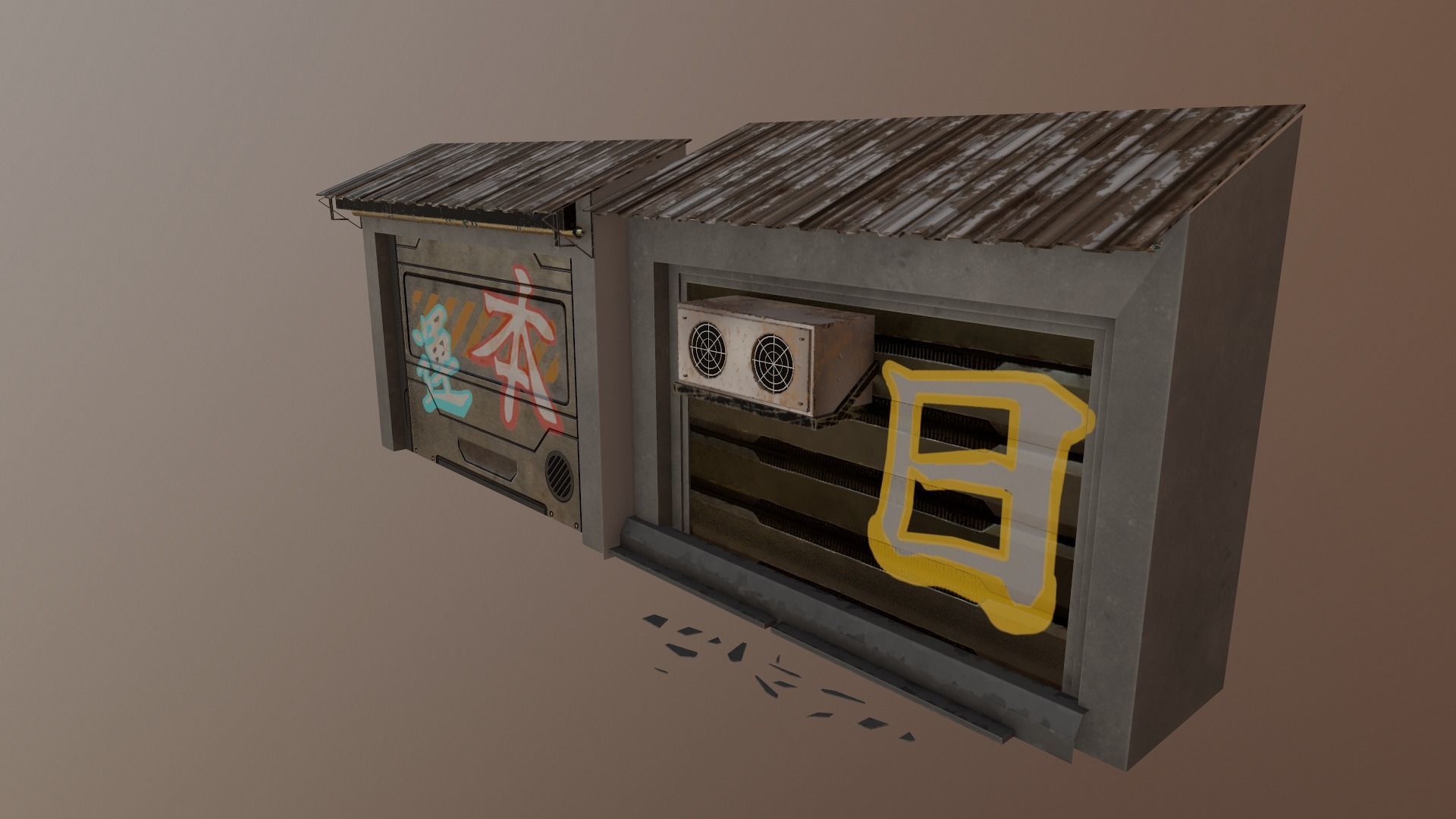  Cyberpunk Building 56  Low-poly 3D model_23