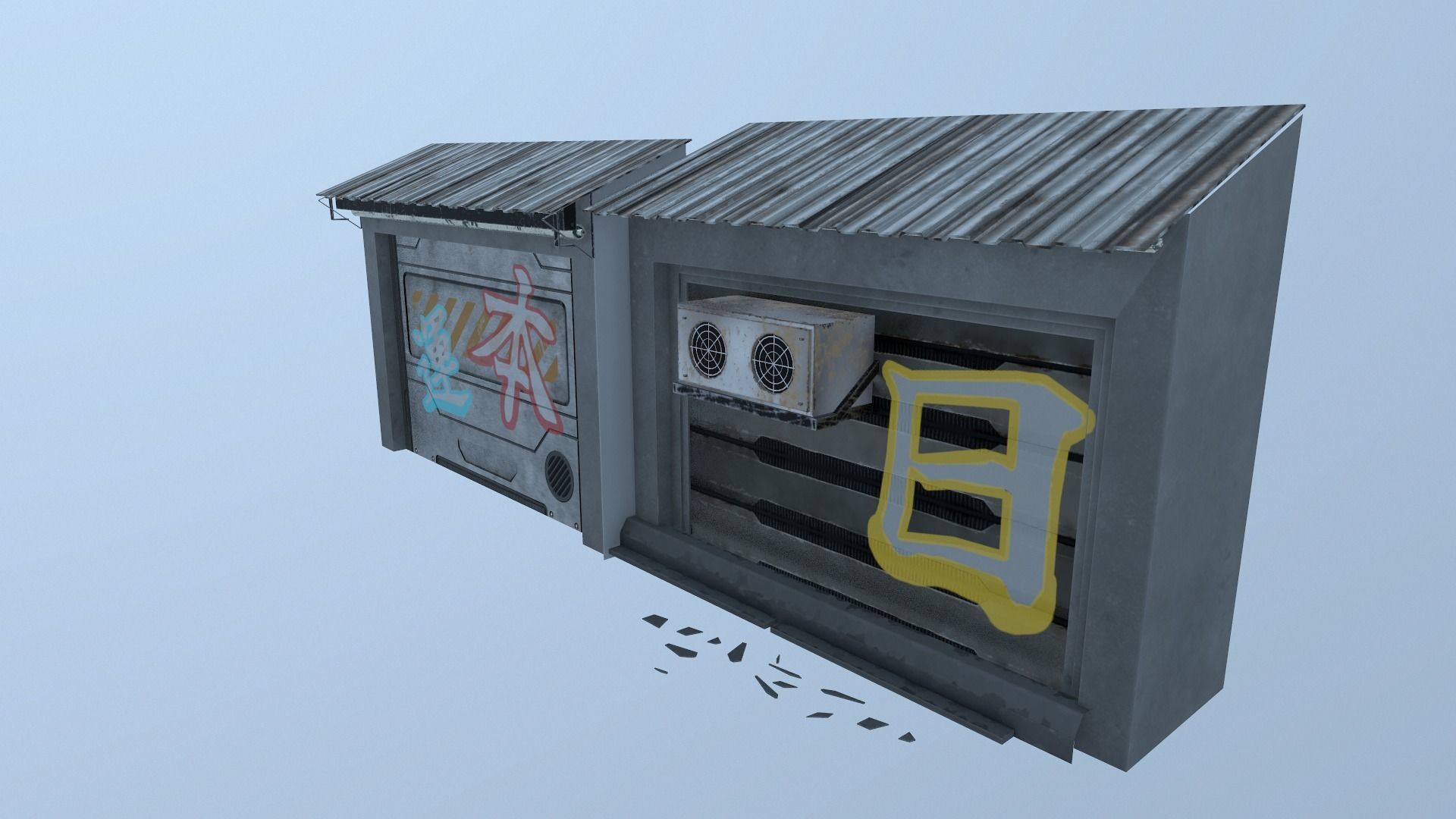  Cyberpunk Building 56  Low-poly 3D model_8