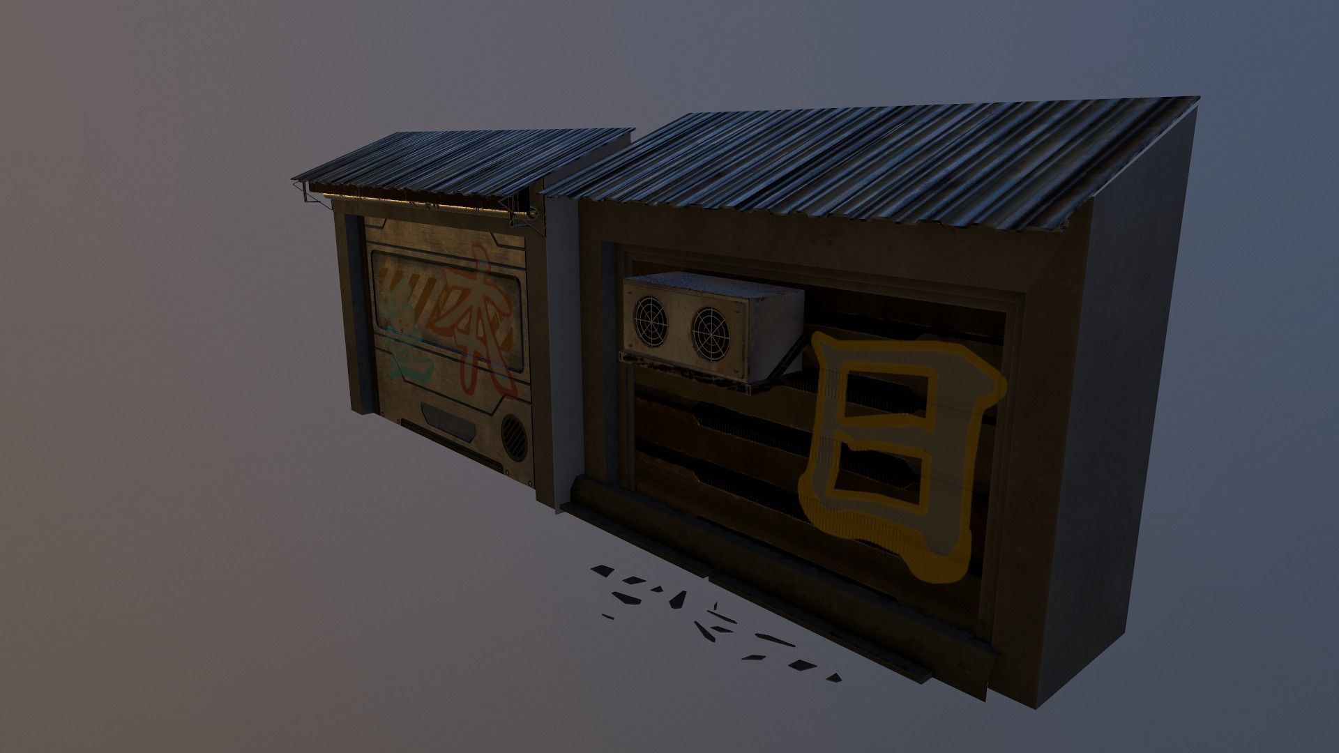  Cyberpunk Building 56  Low-poly 3D model_13