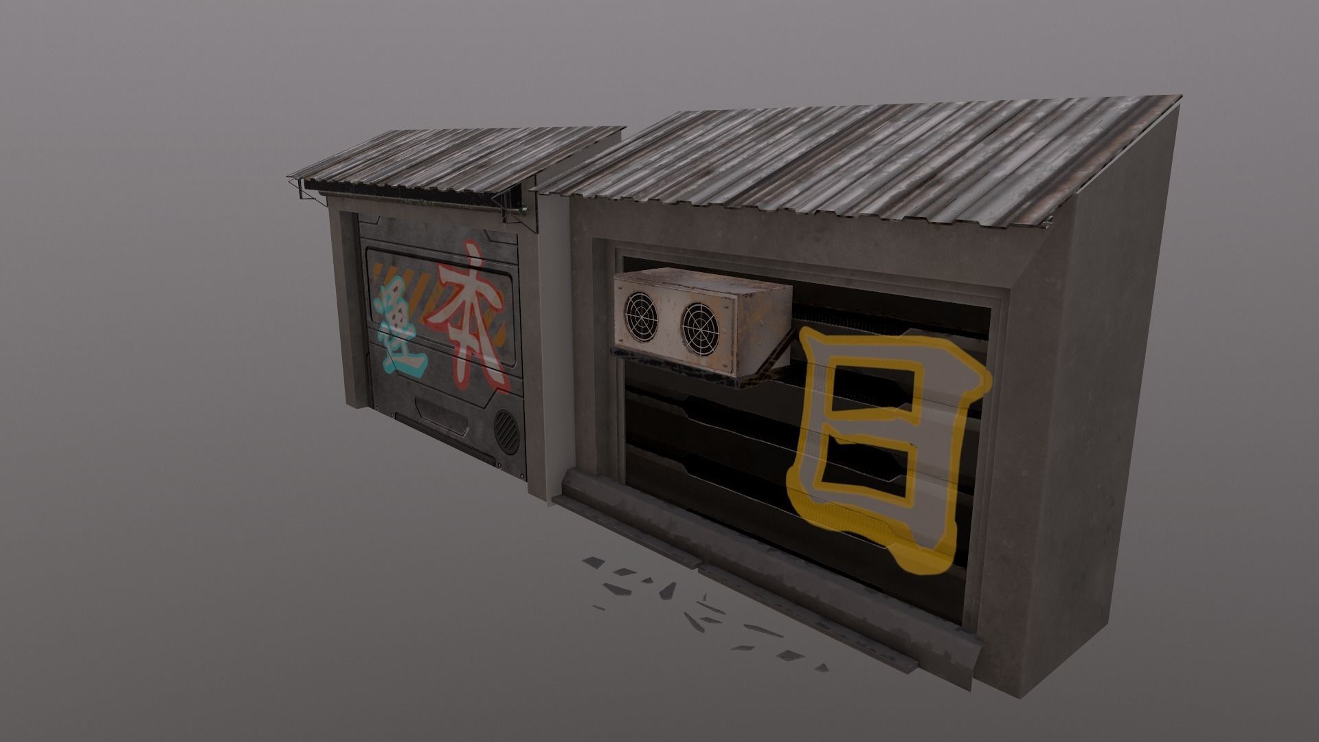  Cyberpunk Building 56  Low-poly 3D model_20