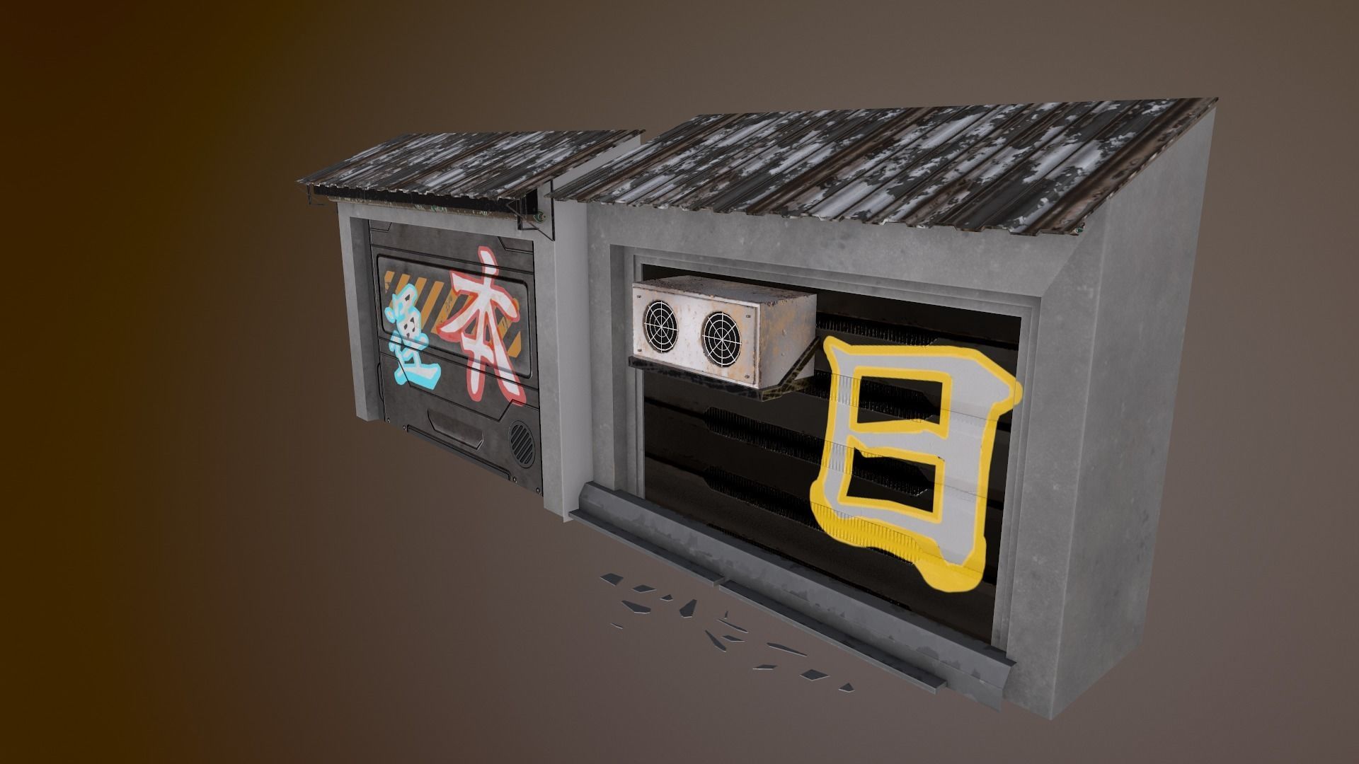  Cyberpunk Building 56  Low-poly 3D model_11