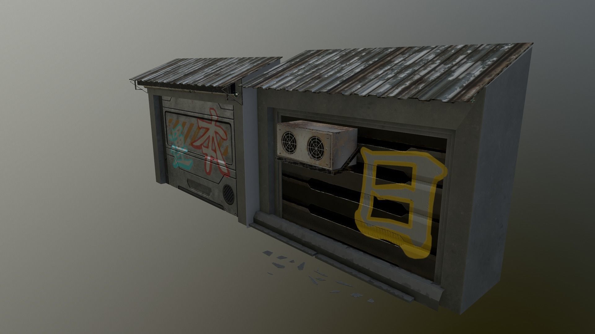  Cyberpunk Building 56  Low-poly 3D model_17