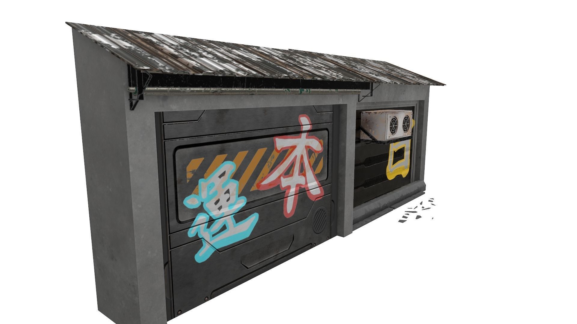  Cyberpunk Building 56  Low-poly 3D model_2