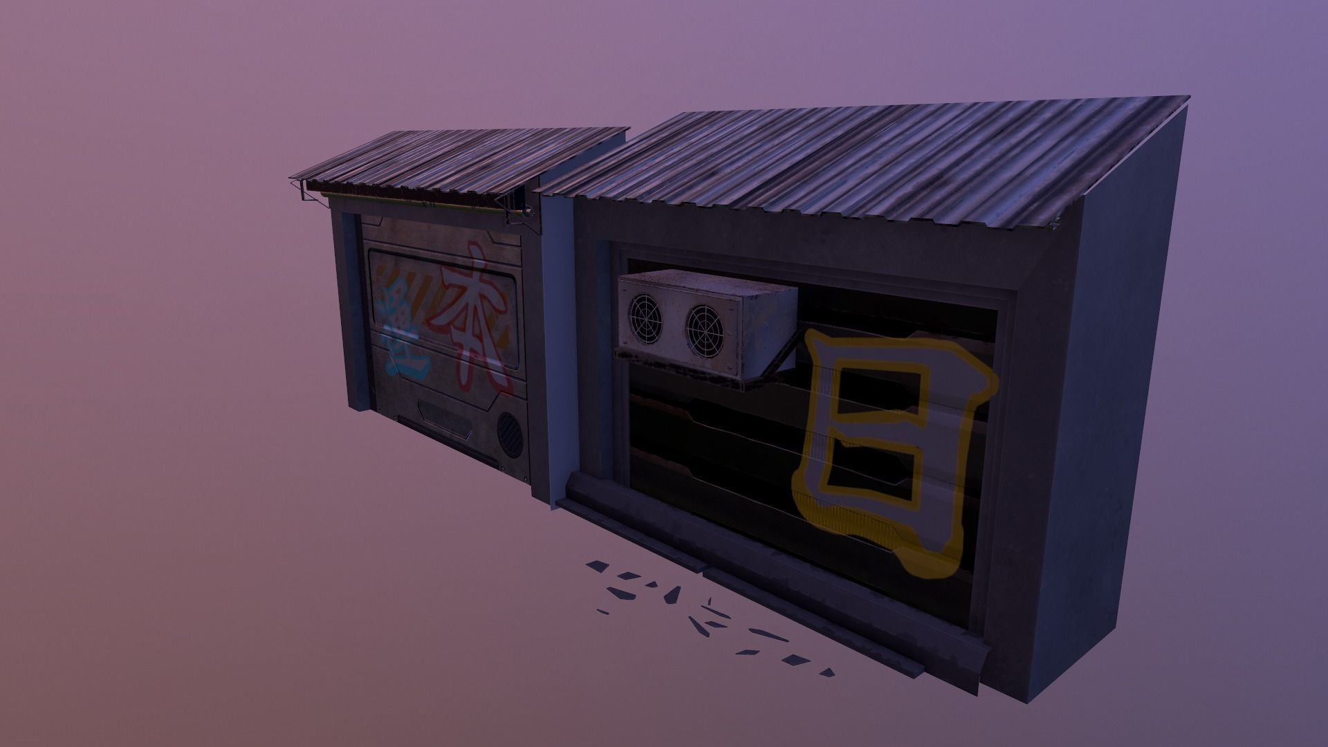  Cyberpunk Building 56  Low-poly 3D model_22