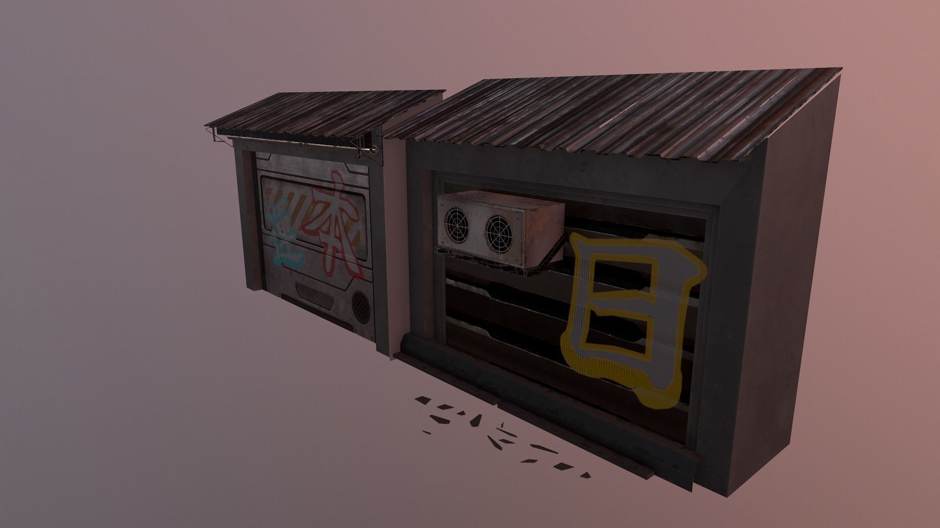  Cyberpunk Building 56  Low-poly 3D model_29