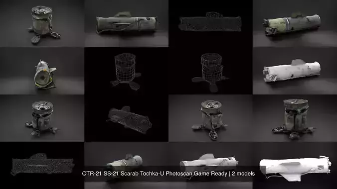 OTR-21 SS-21 Scarab Tochka-U Photoscan Game Ready 3D Model Collection