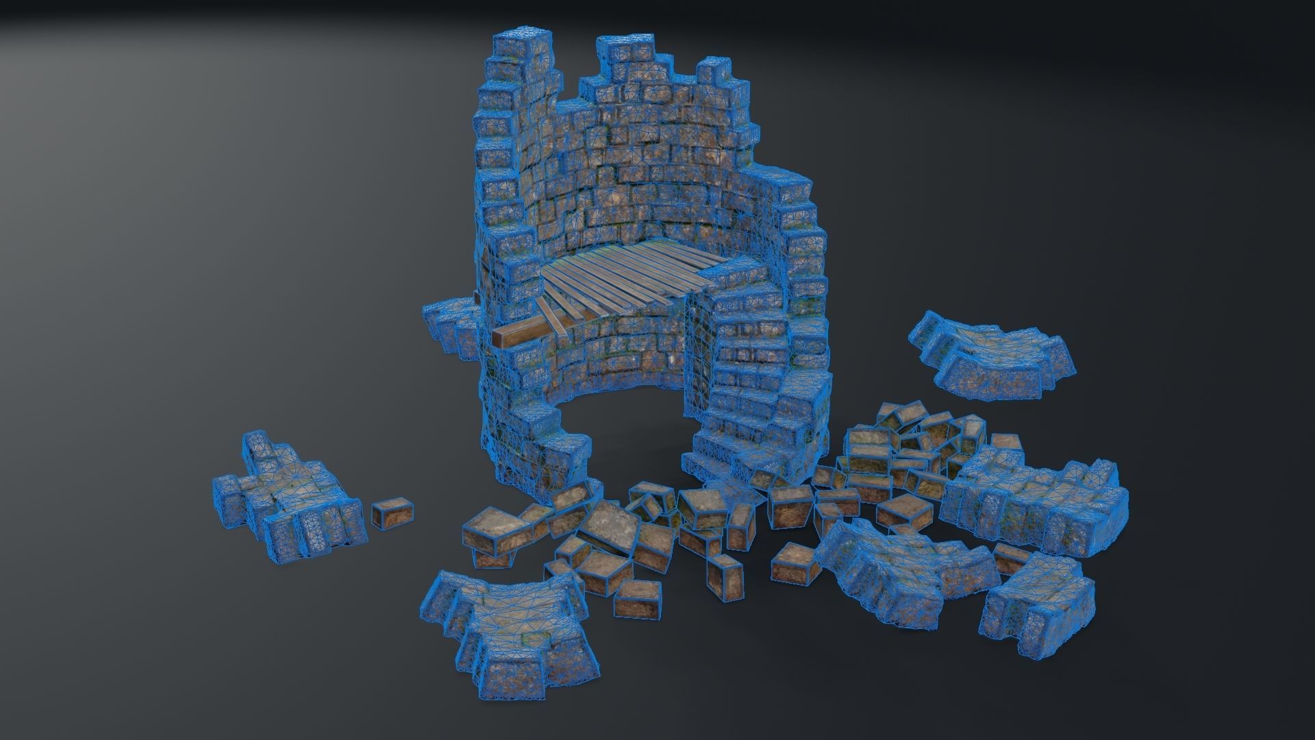 Tower ruins Low-poly 3D model_14