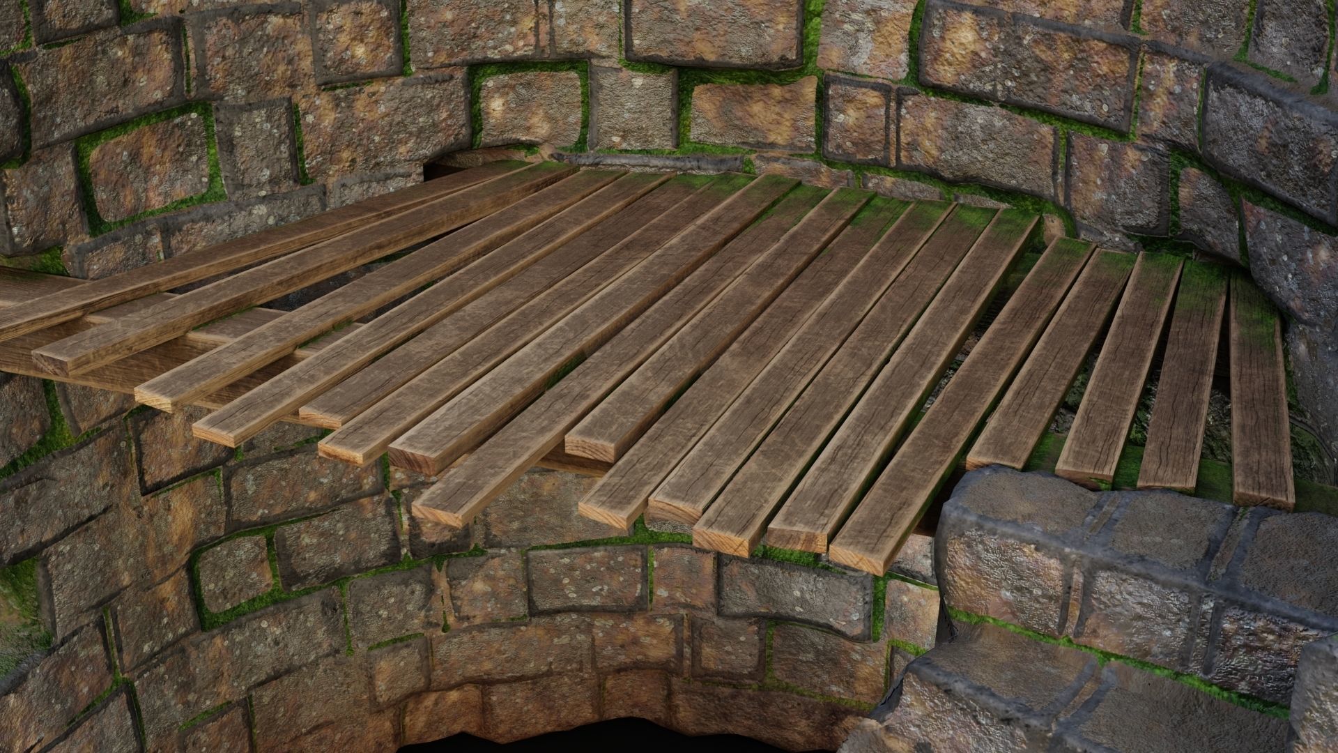 Tower ruins Low-poly 3D model_13