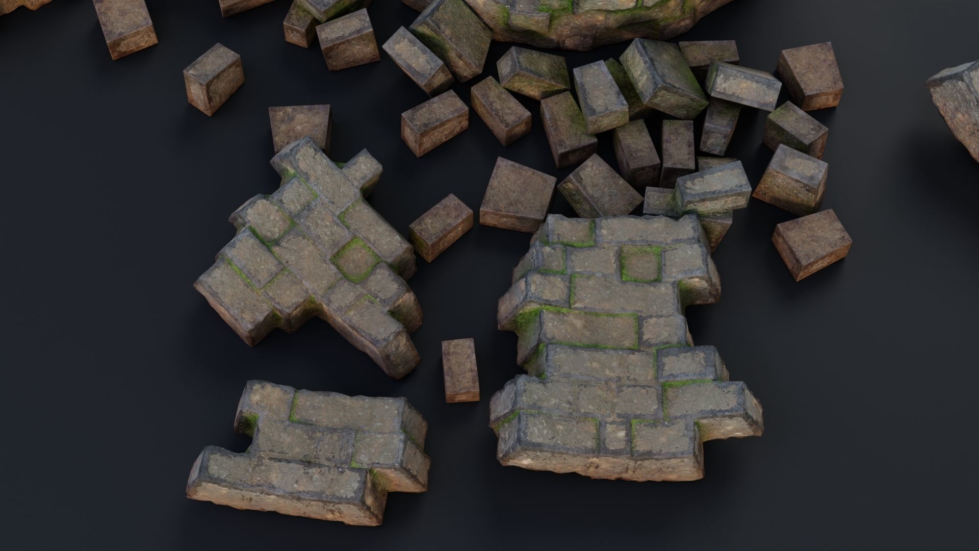 Tower ruins Low-poly 3D model_11