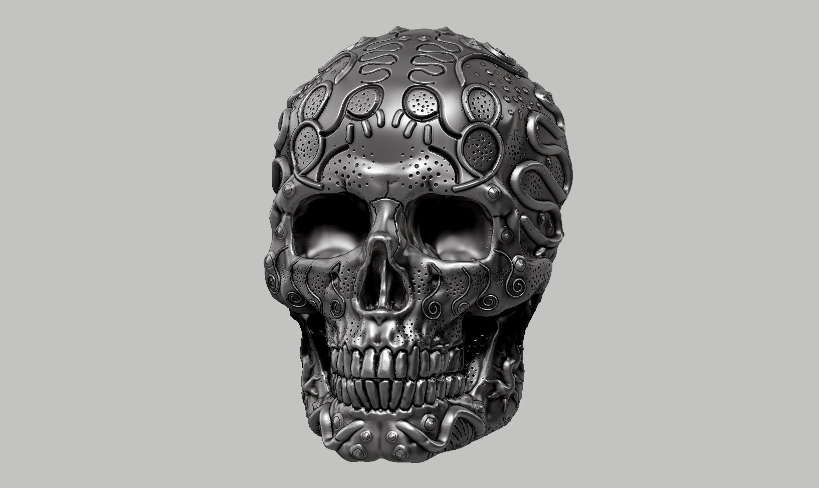 skull art design a05 3D model 3D printable | CGTrader