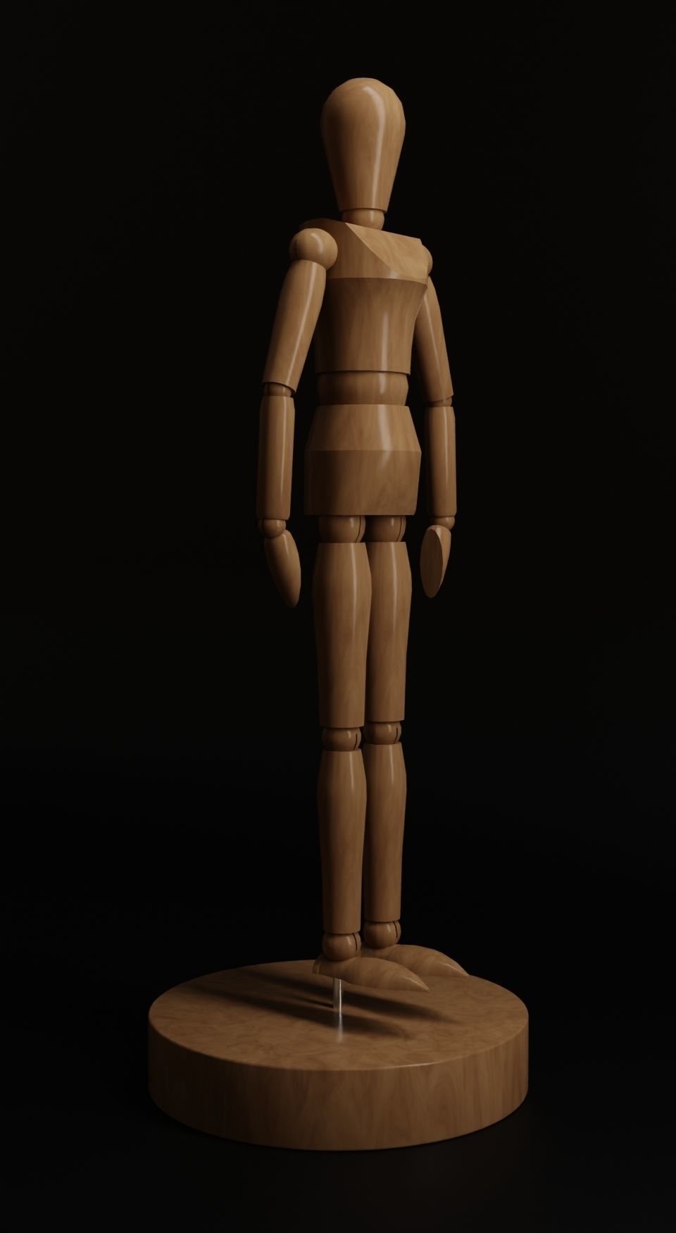Artist Drawing Wooden Mannequin Low-poly 3D model_2