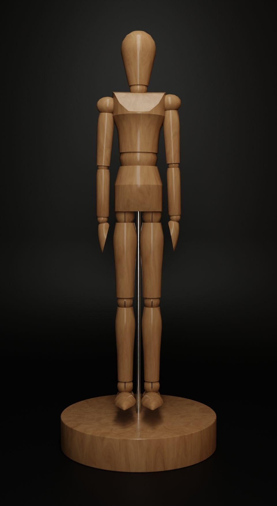 Artist Drawing Wooden Mannequin Low-poly 3D model_1