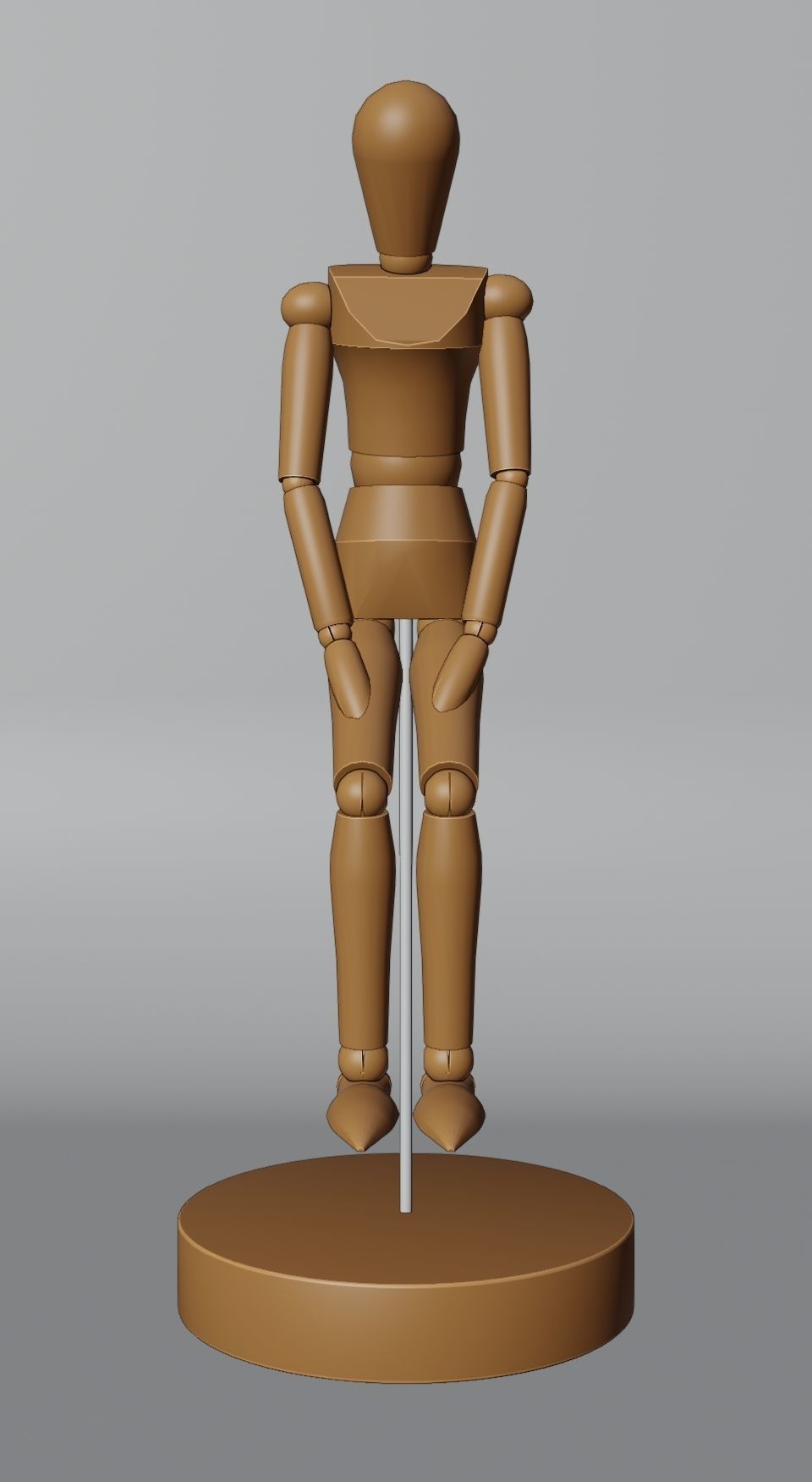 Artist Drawing Wooden Mannequin Low-poly 3D model_8