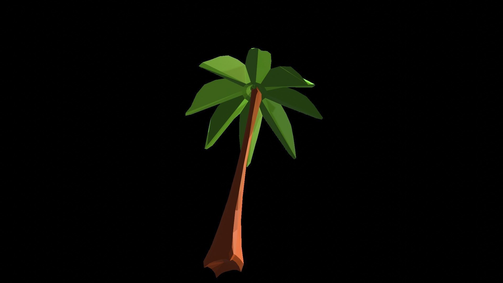 Palm Tree Low Poly Low-poly 3D model_2