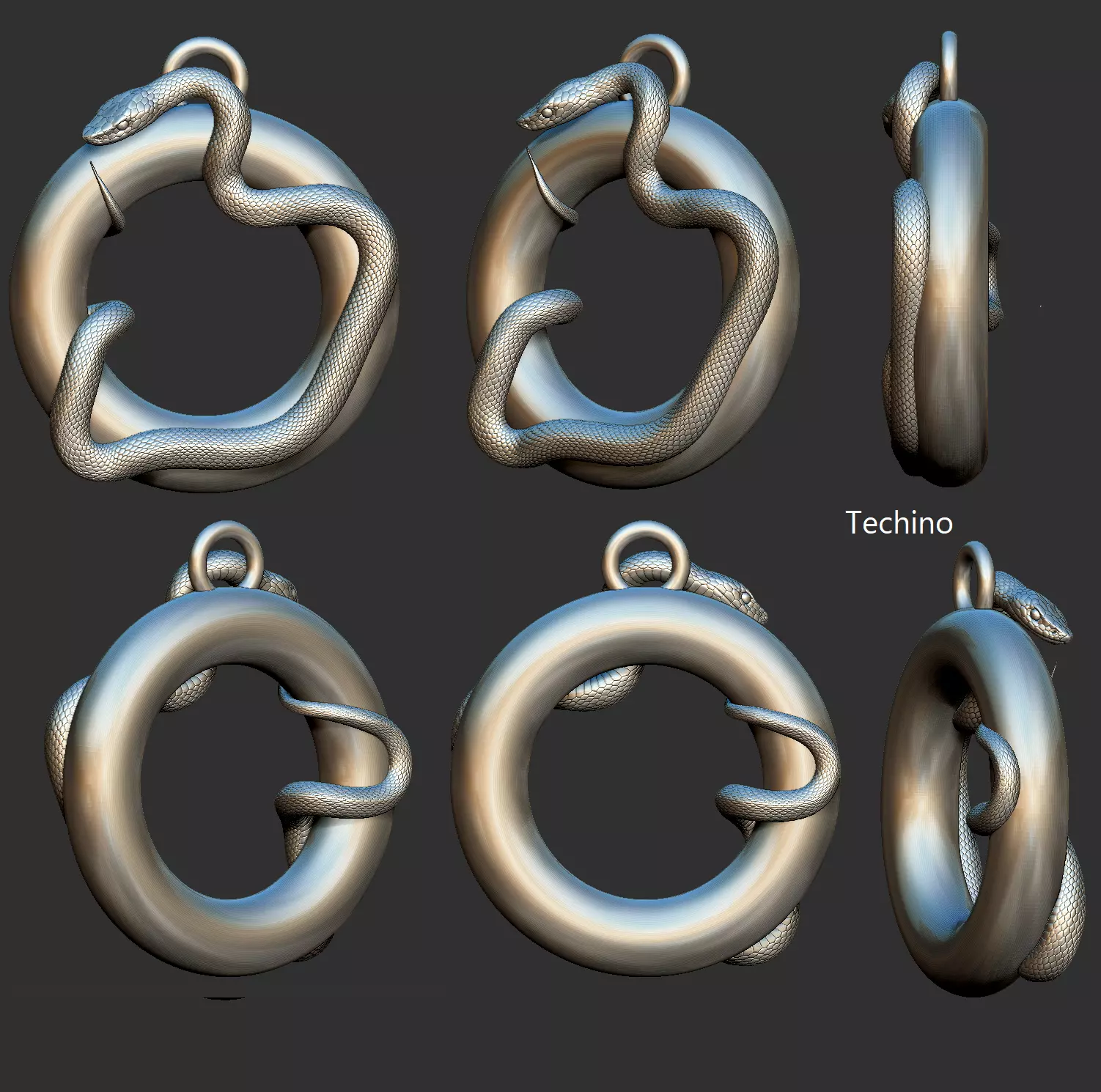Snake Pendant 3d Print 3D print model_0