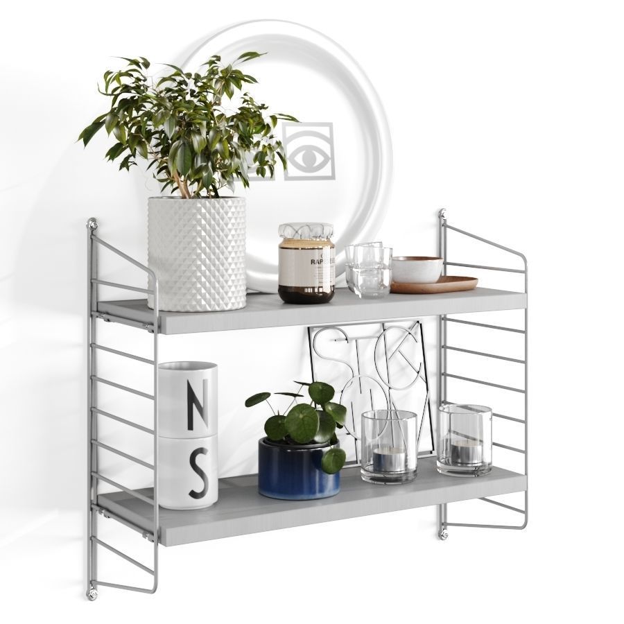 String Decorative Shelf 02 3D model_2
