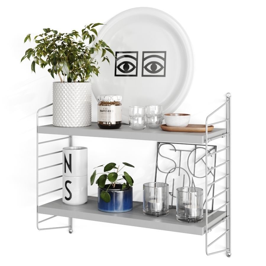 String Decorative Shelf 02 3D model_1