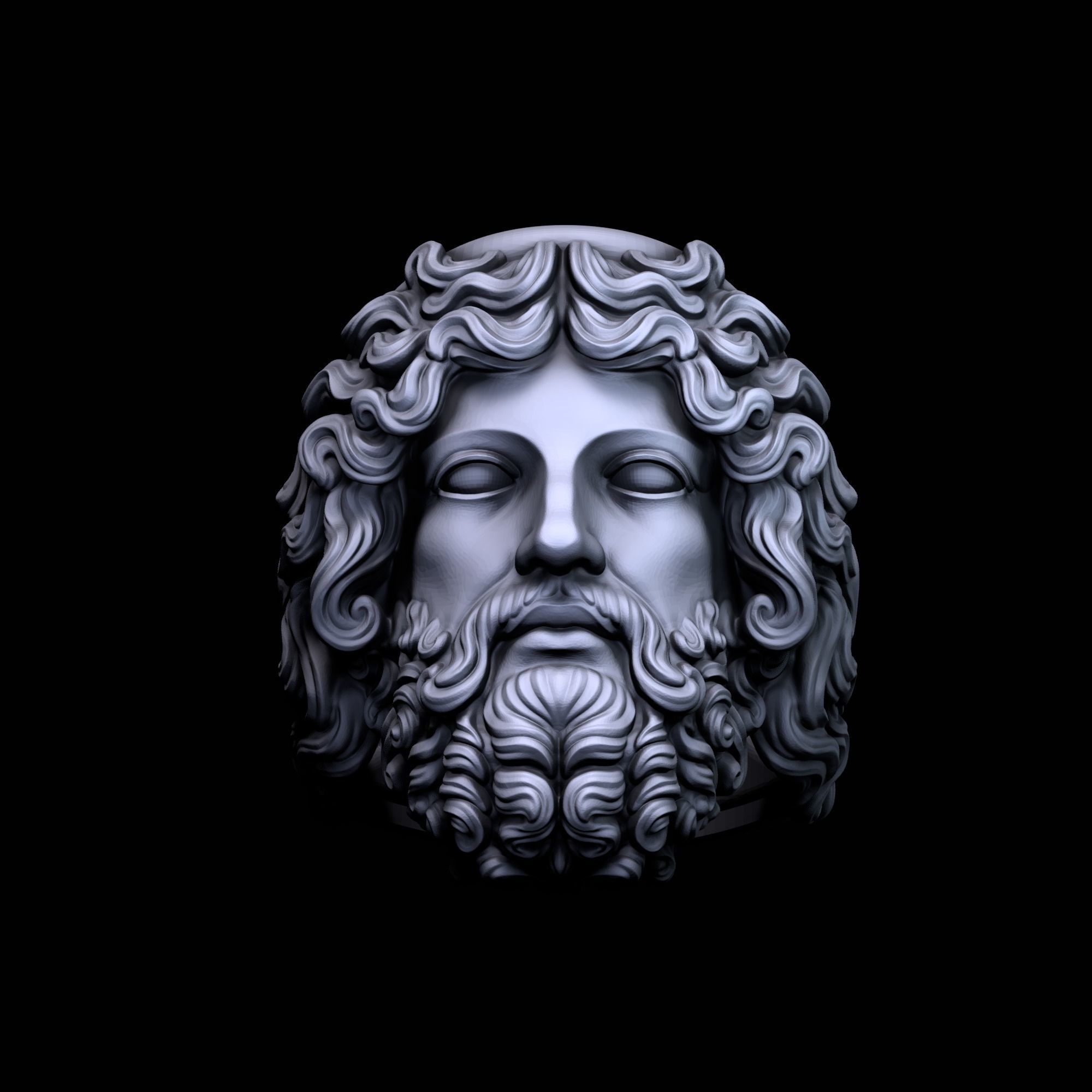 Zeus Ring  3D print model_5
