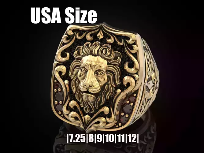 Hot Lion Ring 3D print model