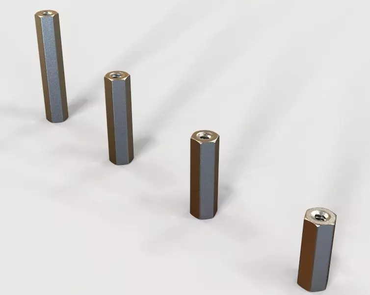 M4 Hexagonal Stud Connector  3D print model_0