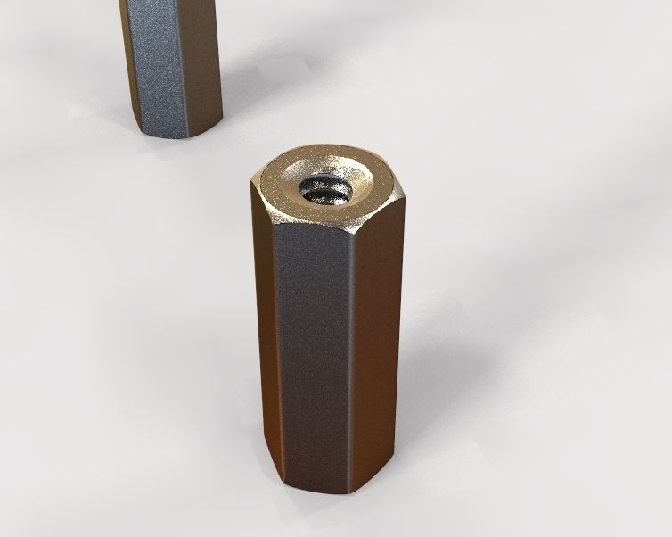 M4 Hexagonal Stud Connector  3D print model_2