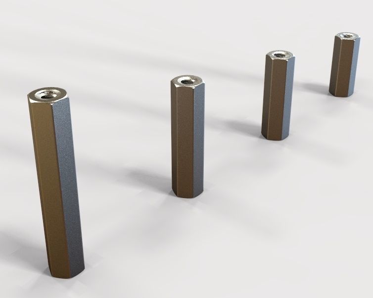 M4 Hexagonal Stud Connector  3D print model_28