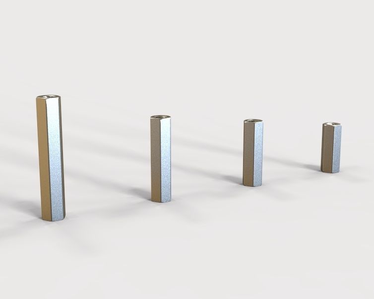 M4 Hexagonal Stud Connector  3D print model_24