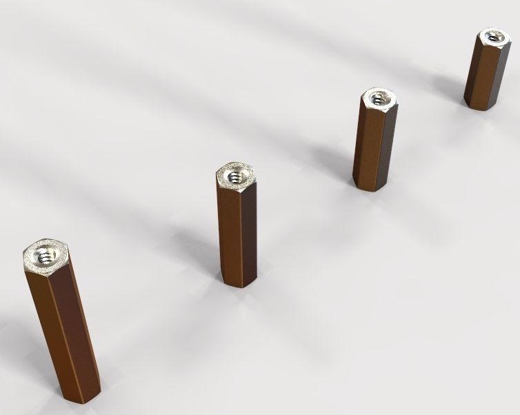 M4 Hexagonal Stud Connector  3D print model_1