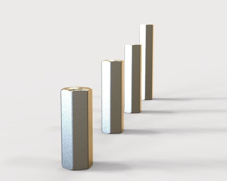 M4 Hexagonal Stud Connector  3D print model_26