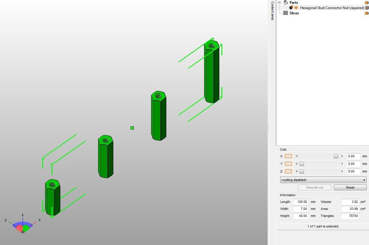 M4 Hexagonal Stud Connector  3D print model_11