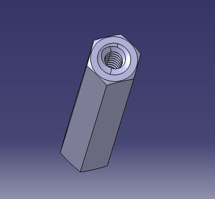 M4 Hexagonal Stud Connector  3D print model_22