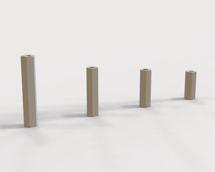 M4 Hexagonal Stud Connector  3D print model_23